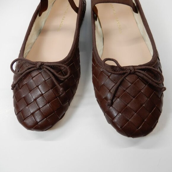 LOEFFLER RANDALL Leonie Woven Ballet Flats Size 6 Espresso Brown Leather NEW - Picture 5 of 15